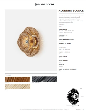 Made Goods Alondra Sconce White Rattan 5 Made Goods Alondra Sconce White Rattan