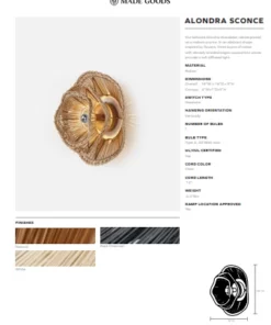 Made Goods New Arrivals Alondra Sconce Natural Rattan 15 Made Goods New Arrivals Alondra Sconce Natural Rattan