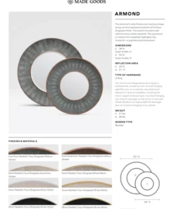 Made Goods New Arrivals Armond Mirror Small Black And Gold