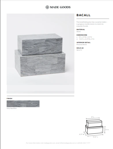 Made Goods Bacall Box Set Gray Stone New Arrivals 7 Made Goods Bacall Box Set Gray Stone New Arrivals