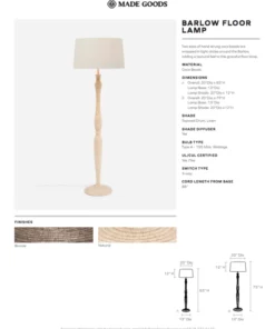Made Goods New Arrivals Barlow Floor Lamp Natural Coco Beads