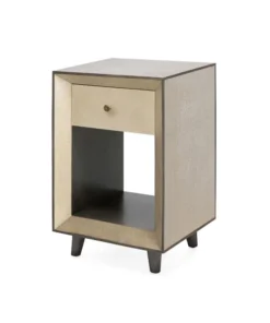 Made Goods New Arrivals Blaine Single Nightstand Champagne Faux Canvas