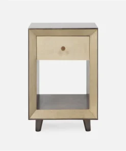 Made Goods New Arrivals Blaine Single Nightstand Champagne Faux Canvas