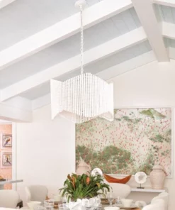 Made Goods Camille Chandelier White Gesso Metal