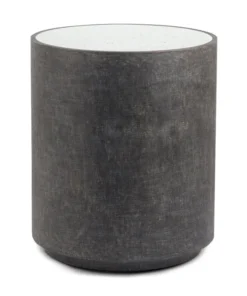 Made Goods Cara Side Table Charcoal Faux Linen