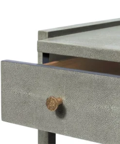 Made Goods New Arrivals Carrigan Double Nightstand Castor Gray Vintage Faux Shagreen