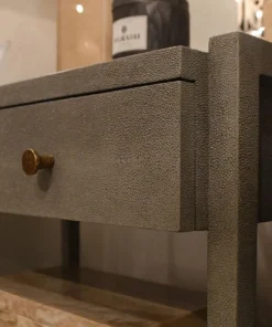 Made Goods Carrigan Single Nightstand Castor Gray Vintage Faux Shagreen