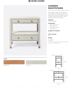 Made Goods Conner Double Nightstand Light Gray New Arrivals 11 Made Goods Conner Double Nightstand Light Gray New Arrivals