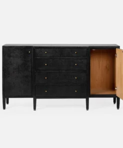Made Goods Conrad Deep Drawer Buffet Black Faux Raffia New Arrivals