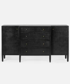 Made Goods Conrad Deep Drawer Buffet Black Faux Raffia New Arrivals