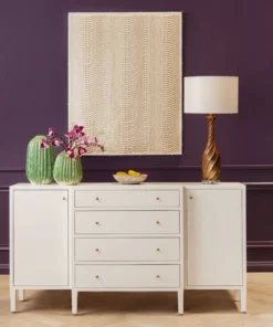 Made Goods New Arrivals Conrad Deep Drawer Buffet Pristine Faux Raffia