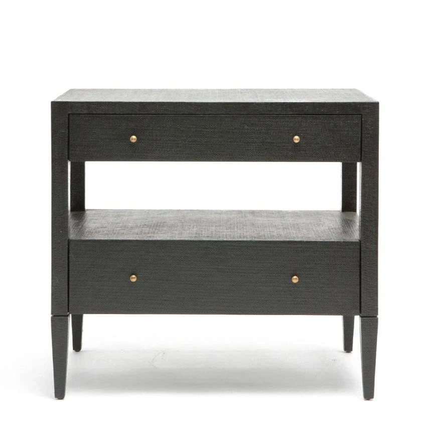 Made Goods Conrad Low Double Nightstand Black Faux Raffia New Arrivals 5 Made Goods Conrad Low Double Nightstand Black Faux Raffia New Arrivals
