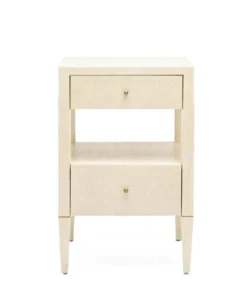 Made Goods Conrad Low Single Nightstand Off White Faux Raffia