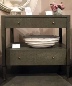 Made Goods New Arrivals Conrad Low Double Nightstand Seal Faux Raffia