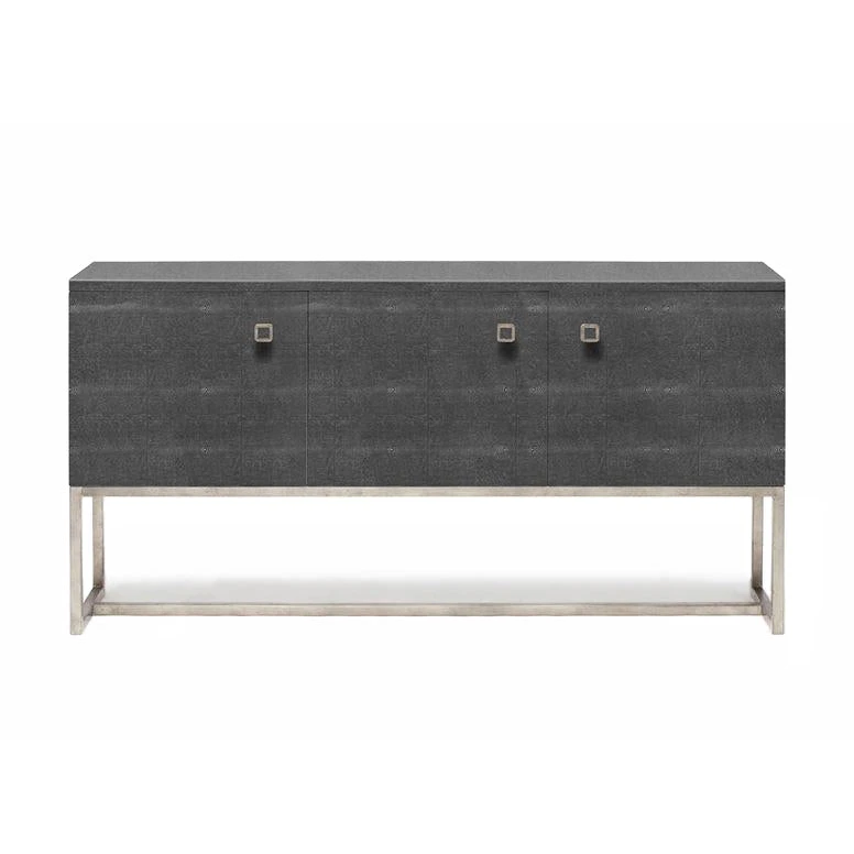 Made Goods Dallon 3 Door Buffet In Cool Gray Faux Shagreen And Silver 3 Made Goods Dallon 3 Door Buffet In Cool Gray Faux Shagreen And Silver