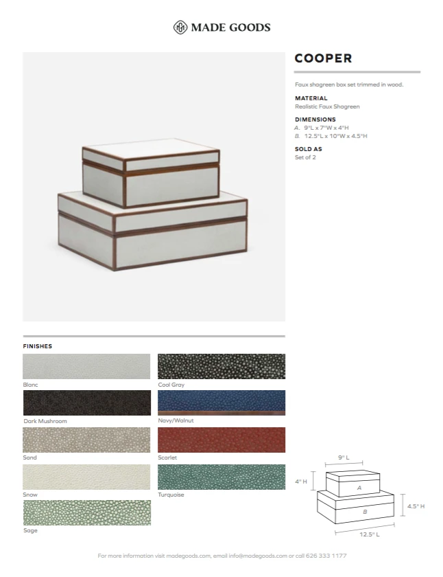 Made Goods Cooper Box Set Sand Shagreen 5 Made Goods Cooper Box Set Sand Shagreen
