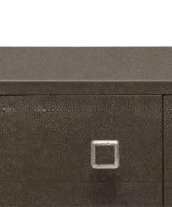 Made Goods Dallon 3 Door Buffet In Dark Mushroom Faux Shagreen And Silver