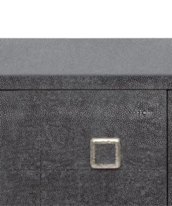 Made Goods Dallon 2 Door Buffet In Cool Grey Faux Shagreen With Silver