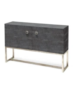 Made Goods Dallon 2 Door Buffet In Cool Grey Faux Shagreen With Silver