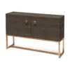 Made Goods Dallon 2 Door Buffet In Dark Mushroom Faux Shagreen With Gold