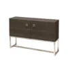 Made Goods Dallon 2 Door Buffet In Dark Mushroom Faux Shagreen With Silver New Arrivals
