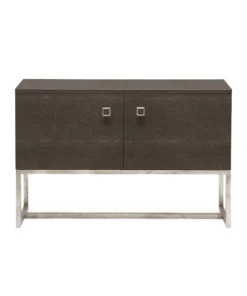 Made Goods Dallon 2 Door Buffet In Dark Mushroom Faux Shagreen With Silver New Arrivals