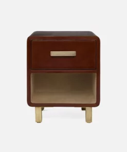 Made Goods Dante Single Nightstand Low Tobacco Leather