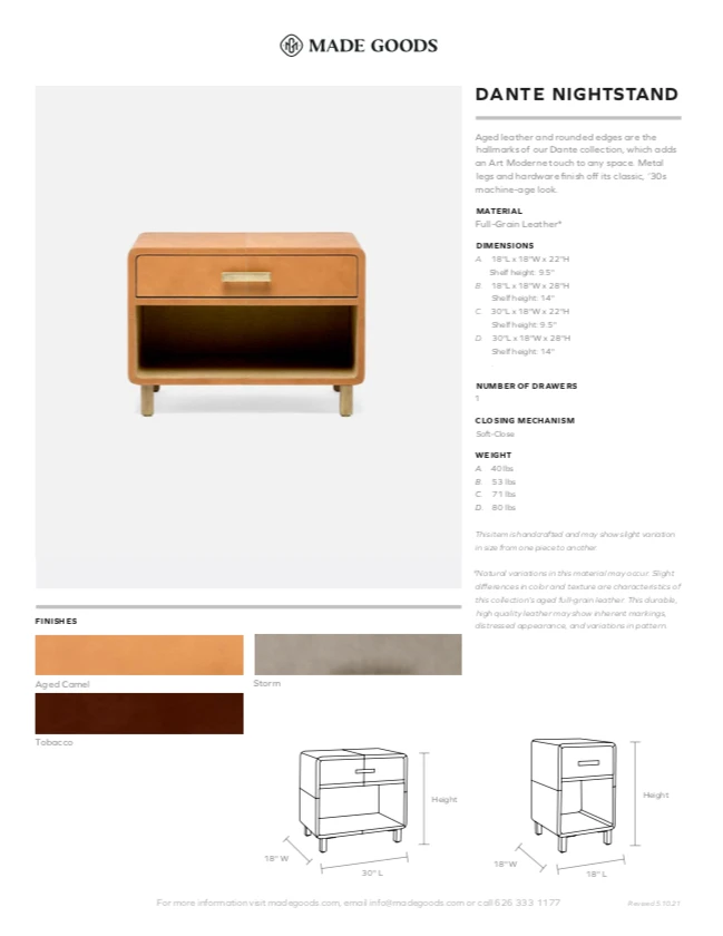 Made Goods Dante Double Nightstand Tobacco Leather 9 Made Goods Dante Double Nightstand Tobacco Leather