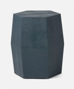 Made Goods Daryl Stool Navy Faux Shagreen