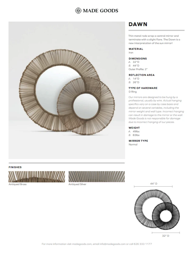 Made Goods New Arrivals Dawn Mirror Antiqued Silver Iron Small 6 Made Goods New Arrivals Dawn Mirror Antiqued Silver Iron Small