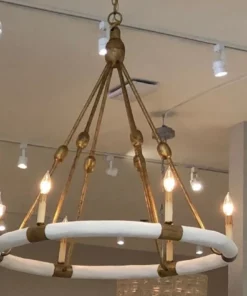 Made Goods Dean Chandelier White And Gold Small