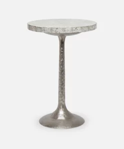 Made Goods Delancy Side Table Silver And Grey Eggshell