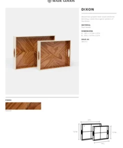 Made Goods Dixon Tray Set Natural Teak