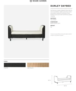 Made Goods Dunley Daybed Graphite Wicker