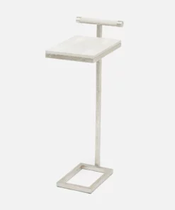 Made Goods Ellery Accent Table Blanc And Silver New Arrivals