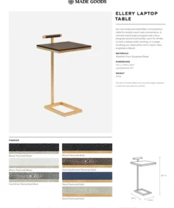 Made Goods Ellery Laptop Table Black And Silver