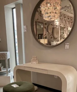 Made Goods Emma Mirror Cool Grey Faux Shagreen