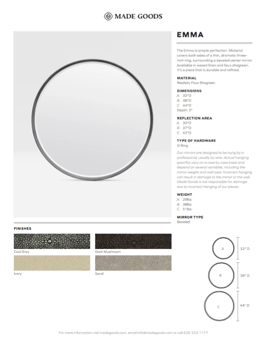 Made Goods Emma Mirror Sand Faux Shagreen 5 Made Goods Emma Mirror Sand Faux Shagreen