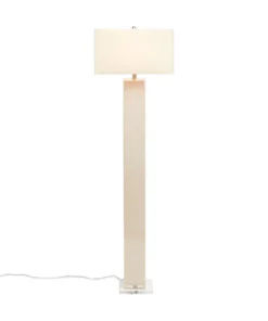 Made Goods Fabre Floor Lamp Off White Burlap And Clear Resin