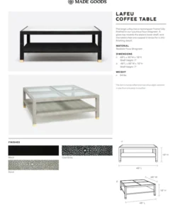Made Goods New Arrivals Lafeu Square Coffee Table Black Faux Shagreen