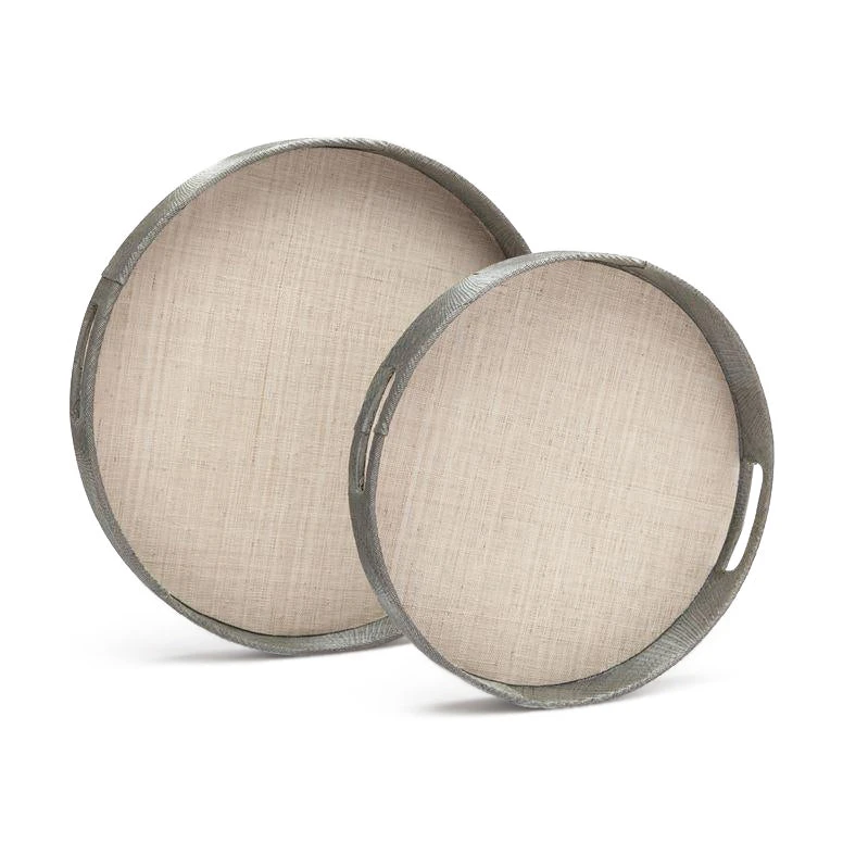 Made Goods New Arrivals Faye Round Tray Set Of Two Gray Buntal 3 Made Goods New Arrivals Faye Round Tray Set Of Two Gray Buntal