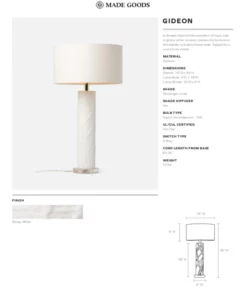 Made Goods Gideon Lamp Glossy White New Arrivals