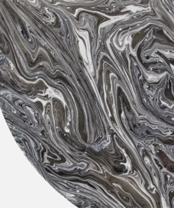 Made Goods Giovanni Entry Table Black Swirl Lacquered Resin