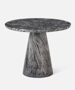 Made Goods Giovanni Entry Table Black Swirl Lacquered Resin