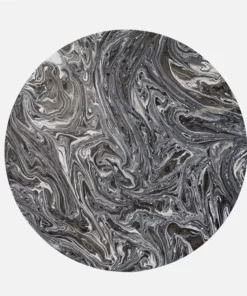 Made Goods Giovanni Entry Table Black Swirl Lacquered Resin