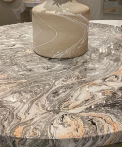 Made Goods Giovanni Entry Table Gray Swirl Lacquered Resin New Arrivals