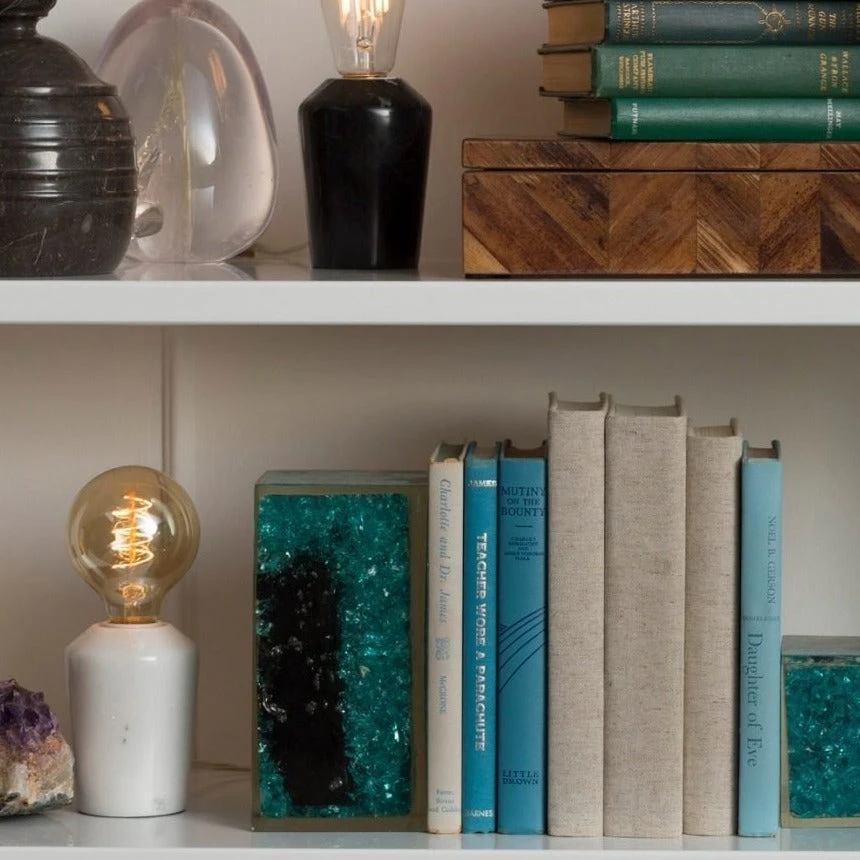 Made Goods Grazia Bookshelf Lamp White Marble Set Of Two 6 Made Goods Grazia Bookshelf Lamp White Marble Set Of Two