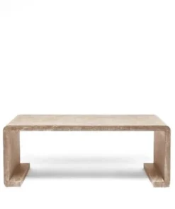 Made Goods Gustav Coffee Table Warm Silver Faux Linen