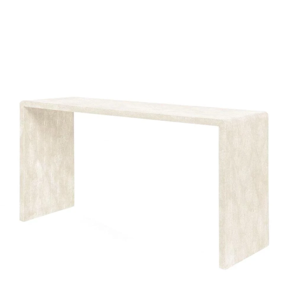 Made Goods New Arrivals Harlow 60" Console Ivory Faux Shagreen 3 Made Goods New Arrivals Harlow 60" Console Ivory Faux Shagreen