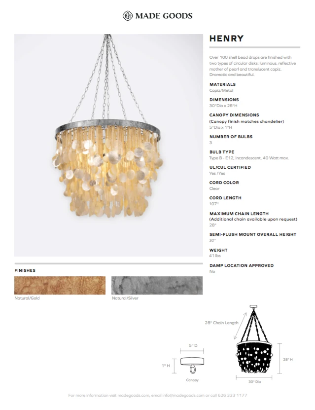 Made Goods Henry Chandelier Capiz Shell And Silver Metal New Arrivals 7 Made Goods Henry Chandelier Capiz Shell And Silver Metal New Arrivals